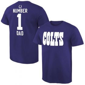 Wholesale Cheap Men\'s Indianapolis Colts Pro Line College Number 1 Dad T-Shirt Blue