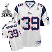 Wholesale Cheap Patriots #39 Danny Woodhead White Super Bowl XLVI Embroidered NFL Jersey