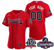 Wholesale Cheap Men's Red Atlanta Braves ACTIVE PLAYER Custom 2021 World Series Champions With 150th Anniversary Flex Base Stitched Jersey