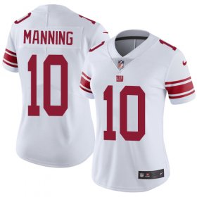 Wholesale Cheap Nike Giants #10 Eli Manning White Women\'s Stitched NFL Vapor Untouchable Limited Jersey