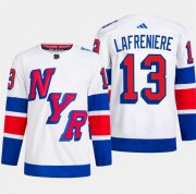 Cheap Men's New York Rangers #13 Alexis Lafreniere White 2024 Stadium Series Stitched Jersey