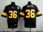 Wholesale Cheap Nike Steelers #36 Jerome Bettis Black(Gold No.) Men's Stitched NFL Elite Jersey