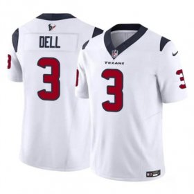 Cheap Men\'s Houston Texans #3 Tank Dell White 2023 F.U.S.E. Vapor Untouchable Football Stitched Jersey