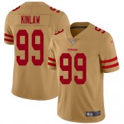 Wholesale Cheap Nike 49ers #99 Javon Kinlaw Gold Youth Stitched NFL Limited Inverted Legend Jersey