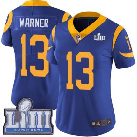 Wholesale Cheap Nike Rams #13 Kurt Warner Royal Blue Alternate Super Bowl LIII Bound Women\'s Stitched NFL Vapor Untouchable Limited Jersey