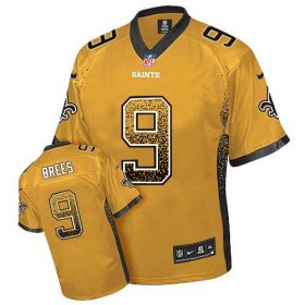 Wholesale Cheap Nike Saints #9 Drew Brees Gold Men\'s Stitched NFL Elite Drift Fashion Jersey