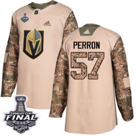 Wholesale Cheap Adidas Golden Knights #57 David Perron Camo Authentic 2017 Veterans Day 2018 Stanley Cup Final Stitched Youth NHL Jersey