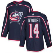 Wholesale Cheap Adidas Blue Jackets #14 Gustav Nyquist Navy Blue Home Authentic Stitched NHL Jersey