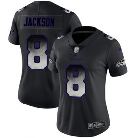 Wholesale Cheap Nike Ravens #8 Lamar Jackson Black Women\'s Stitched NFL Vapor Untouchable Limited Smoke Fashion Jersey