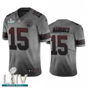 Wholesale Cheap Kansas City Chiefs #15 Patrick Mahomes Smoky Gray Super Bowl LIV 2020 Men's Nike Vapor Limited City Edition NFL Jersey