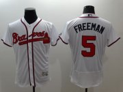 Wholesale Cheap Braves #5 Freddie Freeman White Flexbase Authentic Collection Stitched MLB Jersey