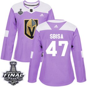 Wholesale Cheap Adidas Golden Knights #47 Luca Sbisa Purple Authentic Fights Cancer 2018 Stanley Cup Final Women\'s Stitched NHL Jersey