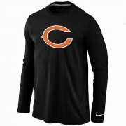 Wholesale Cheap Nike Chicago Bears Logo Long Sleeve T-Shirt Black