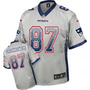 Wholesale Cheap Nike Patriots #87 Rob Gronkowski Grey Youth Stitched NFL Elite Drift Fashion Jersey