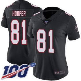 Wholesale Cheap Nike Falcons #81 Austin Hooper Black Alternate Women\'s Stitched NFL 100th Season Vapor Limited Jersey