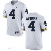 Wholesale Cheap Men's Michigan Wolverines #4 Chirs Webber Retired White Stitched College Football Brand Jordan NCAA Jersey