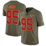 Wholesale Cheap Nike Chiefs #95 Chris Jones Olive Youth Stitched NFL Limited 2017 Salute to Service Jersey