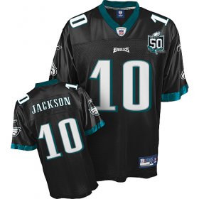 Wholesale Cheap Eagles #10 DeSean Jackson Black Team 50TH Anniversary Patch Stitched NFL Jersey
