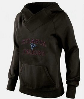 Wholesale Cheap Women\'s Atlanta Falcons Heart & Soul Pullover Hoodie Black-1