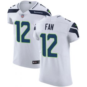 Wholesale Cheap Nike Seahawks #12 Fan White Men\'s Stitched NFL Vapor Untouchable Elite Jersey