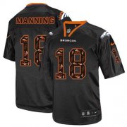 Wholesale Cheap Nike Broncos #18 Peyton Manning New Lights Out Black Men's Stitched NFL Elite Jersey