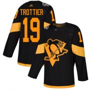 Wholesale Cheap Adidas Penguins #19 Bryan Trottier Black Authentic 2019 Stadium Series Stitched NHL Jersey