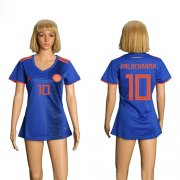 Wholesale Cheap Women's Colombia #10 Valderrama Away Soccer Country Jersey