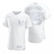 Wholesale Cheap New York Yankees #42 Jackie Robinson Men's Nike Platinum MLB MVP Limited Player Edition Jersey