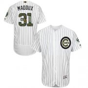 Wholesale Cheap Cubs #31 Greg Maddux White(Blue Strip) Flexbase Authentic Collection Memorial Day Stitched MLB Jersey