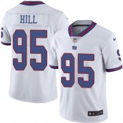 Wholesale Cheap Nike Giants #95 B.J. Hill White Men's Stitched NFL Limited Rush Jersey