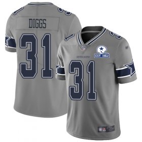 Wholesale Cheap Nike Cowboys #31 Trevon Diggs Gray Men\'s Stitched With Established In 1960 Patch NFL Limited Inverted Legend Jersey