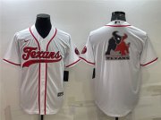 Wholesale Cheap Men's Houston Texans White Team Big Logo With Patch Cool Base Stitched Baseball Jersey
