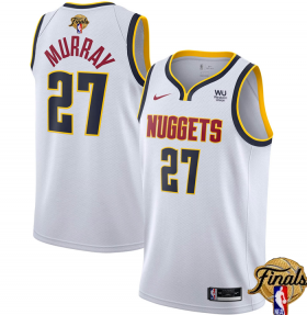 Wholesale Cheap Men\'s Denver Nuggets #27 Jamal Murray White 2023 Finals Association Edition Stitched Basketball Jersey