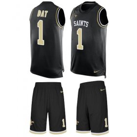 Wholesale Cheap Nike Saints #1 Who Dat Black Team Color Men\'s Stitched NFL Limited Tank Top Suit Jersey