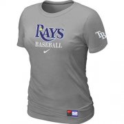 Wholesale Cheap Women's Tampa Bay Rays Nike Short Sleeve Practice MLB T-Shirt Light Grey