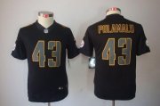 Wholesale Cheap Nike Steelers #43 Troy Polamalu Black Impact Youth Stitched NFL Limited Jersey