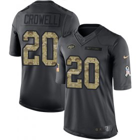 Wholesale Cheap Nike Jets #20 Isaiah Crowell Black Men\'s Stitched NFL Limited 2016 Salute to Service Jersey