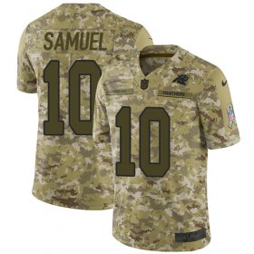 Wholesale Cheap Nike Panthers #10 Curtis Samuel Camo Men\'s Stitched NFL Limited 2018 Salute To Service Jersey
