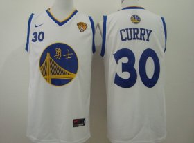 Wholesale Cheap Men\'s Golden State Warriors #30 Stephen Curry Chinese White Nike Authentic Jersey