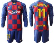 Wholesale Cheap Barcelona #11 O.Dembele Home Long Sleeves Soccer Club Jersey