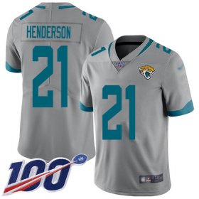 Wholesale Cheap Nike Jaguars #21 C.J. Henderson Silver Men\'s Stitched NFL Limited Inverted Legend 100th Season Jersey