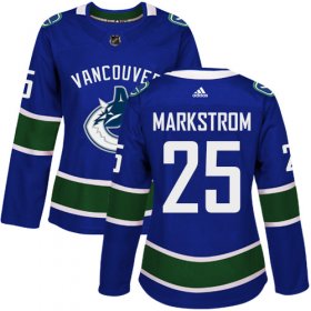 Wholesale Cheap Adidas Canucks #25 Jacob Markstrom Blue Home Authentic Women\'s Stitched NHL Jersey