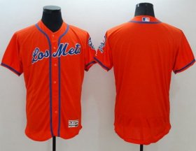 Wholesale Cheap Mets Blank Orange Flexbase Authentic Collection Los Mets Stitched MLB Jersey