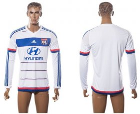Wholesale Cheap Lyon Blank Home Long Sleeves Soccer Club Jersey