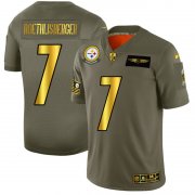Wholesale Cheap Pittsburgh Steelers #7 Ben Roethlisberger NFL Men's Nike Olive Gold 2019 Salute to Service Limited Jersey