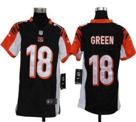 Wholesale Cheap Nike Bengals #18 A.J. Green Black Team Color Youth Stitched NFL Elite Jersey