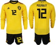 Wholesale Cheap Belgium #12 Mignolet Away Long Sleeves Soccer Country Jersey