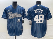 Wholesale Cheap Men's New York Yankees #48 Anthony Rizzo Navy With Patch Cool Base Stitched Baseball Jersey