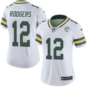 Wholesale Cheap Nike Packers #12 Aaron Rodgers White Women\'s 100th Season Stitched NFL Vapor Untouchable Limited Jersey