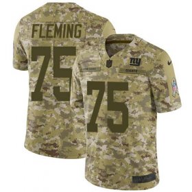 Wholesale Cheap Nike Giants #75 Cameron Fleming Camo Men\'s Stitched NFL Limited 2018 Salute To Service Jersey